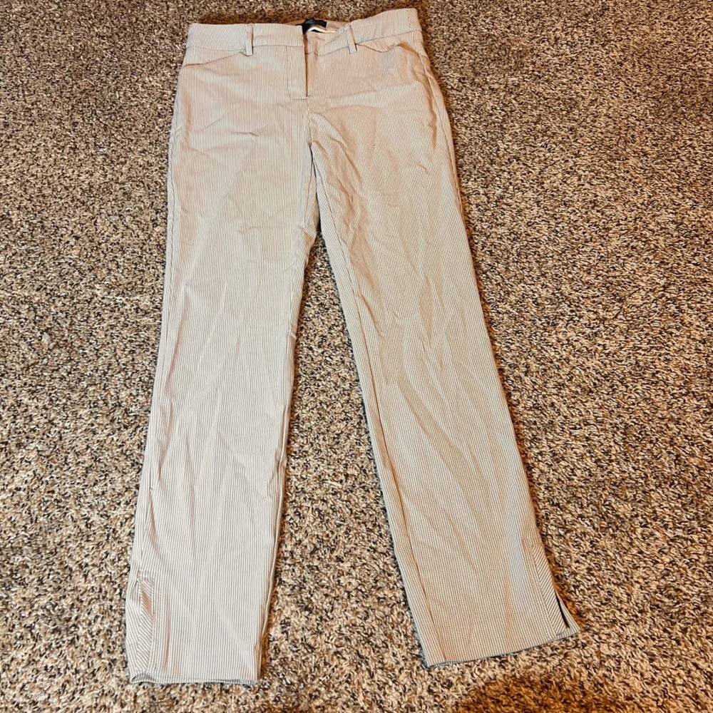 Cynthia Rowley Striped Career Pants with‎ Ankle Slits Size 4